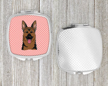 Load image into Gallery viewer, Checkerboard Pink German Shepherd Compact Mirror – Stylish Purse Mirror with Artistic Covers BB1211SCM