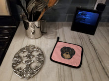 Load image into Gallery viewer, Checkerboard Pink Longhair Black and Tan Dachshund Pot Holders - Set of 2 - Heat-Resistant Kitchen Essentials BB1213PTHD