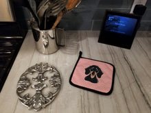 Load image into Gallery viewer, Checkerboard Pink Smooth Black and Tan Dachshund Pot Holders - Set of 2 - Heat-Resistant Kitchen Essentials BB1215PTHD