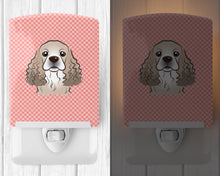 Load image into Gallery viewer, Checkerboard Pink Cocker Spaniel Ceramic Night Light BB1216CNL