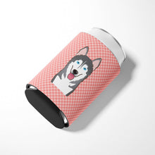 Load image into Gallery viewer, Checkerboard Pink Alaskan Malamute Can or Bottle Hugger BB1218CC