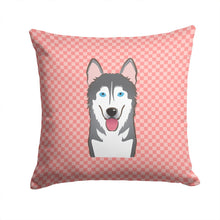 Load image into Gallery viewer, Checkerboard Pink Alaskan Malamute Canvas Throw Pillow - 14x14 Decorative Pillow – Art for Your Home &amp; Patio BB1218PW1414