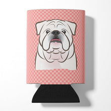 Load image into Gallery viewer, Checkerboard Pink White English Bulldog  Can or Bottle Hugger BB1220CC