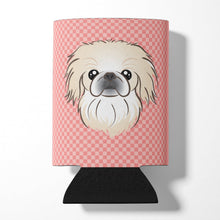 Load image into Gallery viewer, Checkerboard Pink Pekingese Can or Bottle Hugger BB1221CC