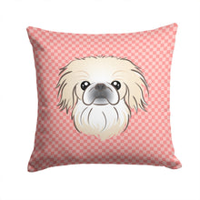 Load image into Gallery viewer, Checkerboard Pink Pekingese Canvas Throw Pillow - 14x14 Decorative Pillow – Art for Your Home &amp; Patio BB1221PW1414