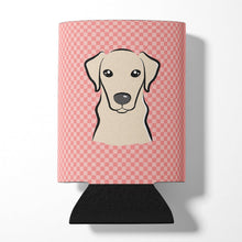 Load image into Gallery viewer, Checkerboard Pink Yellow Labrador Can or Bottle Hugger BB1222CC