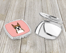 Load image into Gallery viewer, Checkerboard Pink Boxer Compact Mirror – Stylish Purse Mirror with Artistic Covers BB1223SCM