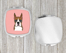 Load image into Gallery viewer, Checkerboard Pink Boxer Compact Mirror – Stylish Purse Mirror with Artistic Covers BB1223SCM