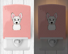 Load image into Gallery viewer, Checkerboard Pink Westie Ceramic Night Light BB1226CNL