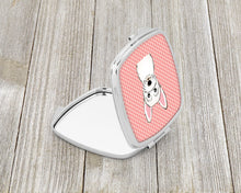 Load image into Gallery viewer, Checkerboard Pink Westie Compact Mirror – Stylish Purse Mirror with Artistic Covers BB1226SCM