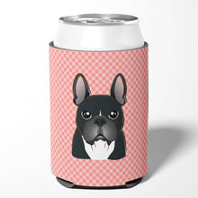 Load image into Gallery viewer, Checkerboard Pink French Bulldog Can or Bottle Hugger BB1227CC