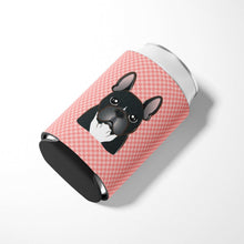 Load image into Gallery viewer, Checkerboard Pink French Bulldog Can or Bottle Hugger BB1227CC