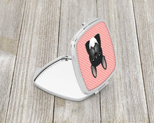 Load image into Gallery viewer, Checkerboard Pink French Bulldog Compact Mirror – Stylish Purse Mirror with Artistic Covers BB1227SCM