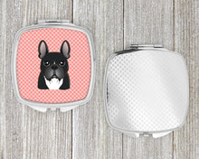 Load image into Gallery viewer, Checkerboard Pink French Bulldog Compact Mirror – Stylish Purse Mirror with Artistic Covers BB1227SCM