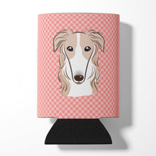Load image into Gallery viewer, Checkerboard Pink Borzoi Can or Bottle Hugger BB1228CC