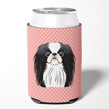 Load image into Gallery viewer, Checkerboard Pink Japanese Chin Can or Bottle Hugger BB1230CC