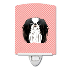 Load image into Gallery viewer, Checkerboard Pink Japanese Chin Ceramic Night Light BB1230CNL