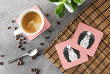 Load image into Gallery viewer, Checkerboard Pink Japanese Chin Coasters - Set of 4 Lightweight Foam, Absorbent Drink Coasters BB1230FC