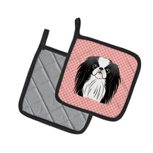 Load image into Gallery viewer, Checkerboard Pink Japanese Chin Pot Holders - Set of 2 - Heat-Resistant Kitchen Essentials BB1230PTHD
