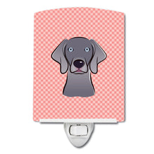 Load image into Gallery viewer, Checkerboard Pink  Weimaraner Ceramic Night Light BB1231CNL