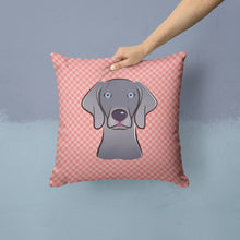 Load image into Gallery viewer, Checkerboard Blue Weimaraner Canvas Throw Pillow - 14x14 Decorative Pillow – Art for Your Home &amp; Patio BB1231PW1414
