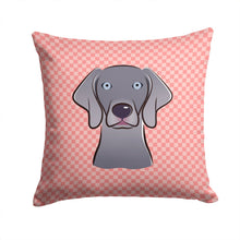 Load image into Gallery viewer, Checkerboard Blue Weimaraner Canvas Throw Pillow - 14x14 Decorative Pillow – Art for Your Home &amp; Patio BB1231PW1414