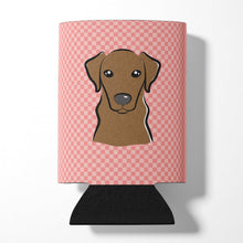 Load image into Gallery viewer, Checkerboard Pink Chocolate Labrador Can or Bottle Hugger BB1234CC