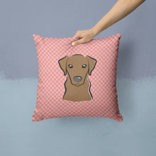 Load image into Gallery viewer, Checkerboard Pink Chocolate Labrador Canvas Throw Pillow - 14x14 Decorative Pillow – Art for Your Home &amp; Patio BB1234PW1414