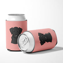 Load image into Gallery viewer, Checkerboard Pink Black Labrador Can or Bottle Hugger BB1235CC