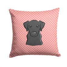Load image into Gallery viewer, Checkerboard Pink Black Labrador Canvas Throw Pillow - 14x14 Decorative Pillow – Art for Your Home &amp; Patio BB1235PW1414