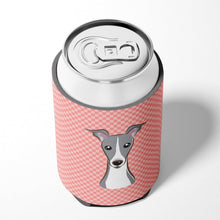 Load image into Gallery viewer, Checkerboard Pink Italian Greyhound Can or Bottle Hugger BB1236CC