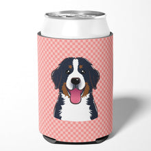 Load image into Gallery viewer, Checkerboard Pink Bernese Mountain Dog Can or Bottle Hugger BB1237CC