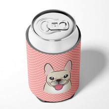 Load image into Gallery viewer, Checkerboard Pink French Bulldog Can or Bottle Hugger BB1238CC