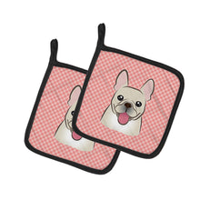 Load image into Gallery viewer, Checkerboard Pink French Bulldog Pot Holders - Set of 2 - Heat-Resistant Kitchen Essentials BB1238PTHD