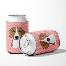 Load image into Gallery viewer, Checkerboard Pink Beagle Can or Bottle Hugger BB1239CC