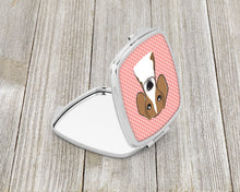 Load image into Gallery viewer, Checkerboard Pink Beagle Compact Mirror – Stylish Purse Mirror with Artistic Covers BB1239SCM