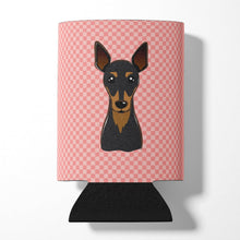 Load image into Gallery viewer, Checkerboard Pink Min Pin Can or Bottle Hugger BB1240CC