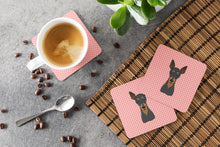 Load image into Gallery viewer, Checkerboard Pink Min Pin Coasters - Set of 4 Lightweight Foam, Absorbent Drink Coasters BB1240FC