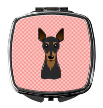 Load image into Gallery viewer, Checkerboard Pink Min Pin Compact Mirror – Stylish Purse Mirror with Artistic Covers BB1240SCM