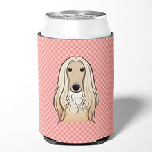 Load image into Gallery viewer, Checkerboard Pink Afghan Hound Can or Bottle Hugger BB1244CC