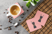 Load image into Gallery viewer, Checkerboard Pink Doberman Coasters - Set of 4 Lightweight Foam, Absorbent Drink Coasters BB1245FC