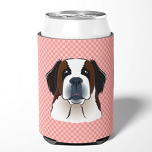 Load image into Gallery viewer, Checkerboard Pink Saint Bernard Can or Bottle Hugger BB1246CC