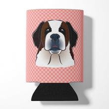 Load image into Gallery viewer, Checkerboard Pink Saint Bernard Can or Bottle Hugger BB1246CC