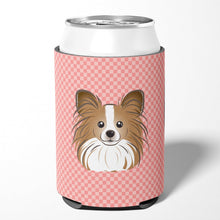 Load image into Gallery viewer, Checkerboard Pink Papillon Can or Bottle Hugger BB1248CC