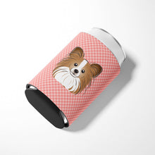 Load image into Gallery viewer, Checkerboard Pink Papillon Can or Bottle Hugger BB1248CC