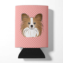 Load image into Gallery viewer, Checkerboard Pink Papillon Can or Bottle Hugger BB1248CC