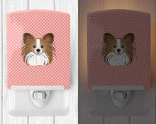 Load image into Gallery viewer, Checkerboard Pink Papillon Ceramic Night Light BB1248CNL
