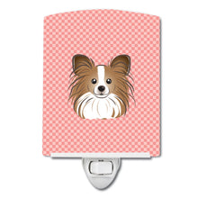 Load image into Gallery viewer, Checkerboard Pink Papillon Ceramic Night Light BB1248CNL