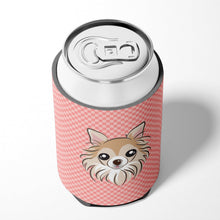Load image into Gallery viewer, Checkerboard Pink Chihuahua Can or Bottle Hugger BB1251CC