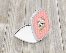 Load image into Gallery viewer, Checkerboard Pink Chihuahua Compact Mirror – Stylish Purse Mirror with Artistic Covers BB1251SCM